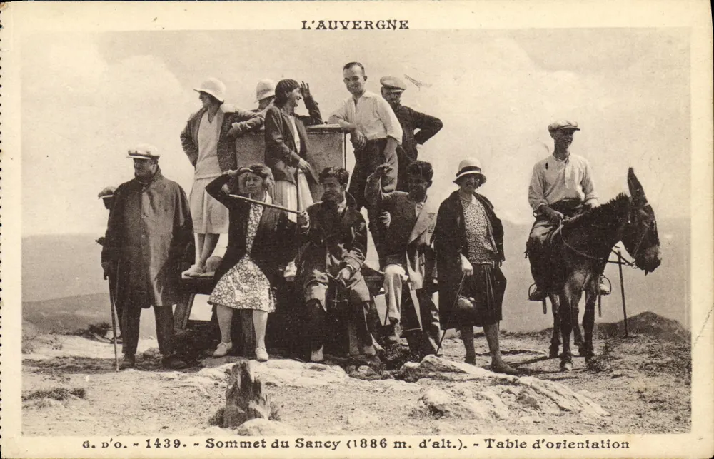 L'Auvergne — Sommet del Sancy (1886 m. d'alt.) — Tavola di orientamento - Recto