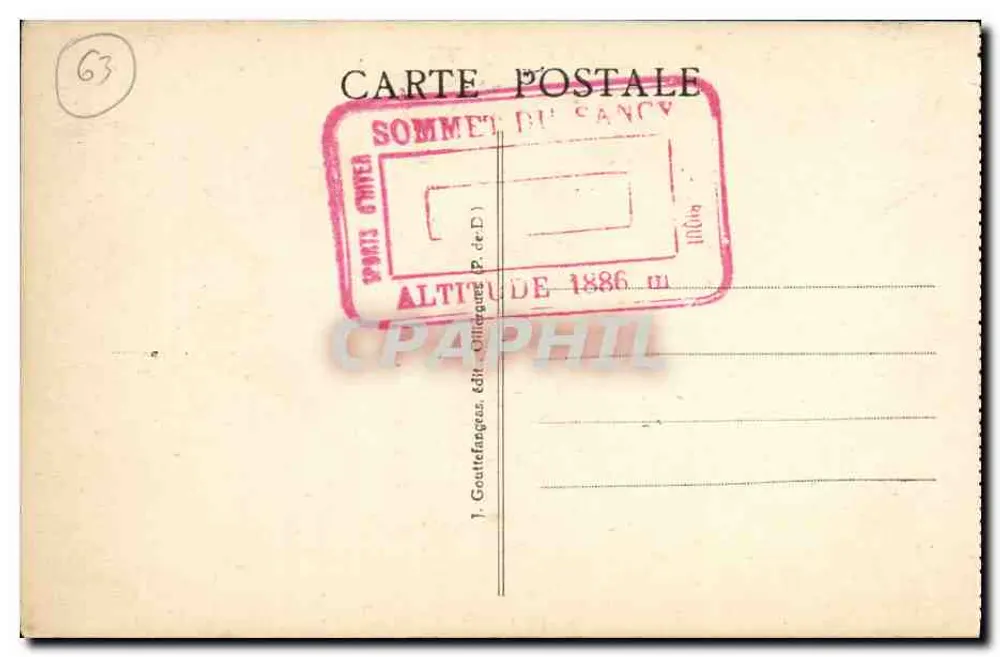 L'Auvergne — Sommet del Sancy (1886 m. d'alt.) — Tavola di orientamento - Verso