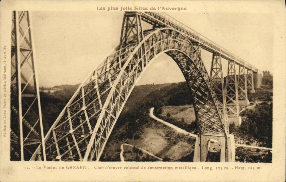 O Viaduto de GARABIT — Obra colossal de construção metálica — Edição de Luce Pierre & Adrien Malroux, em Aurillac - Frente