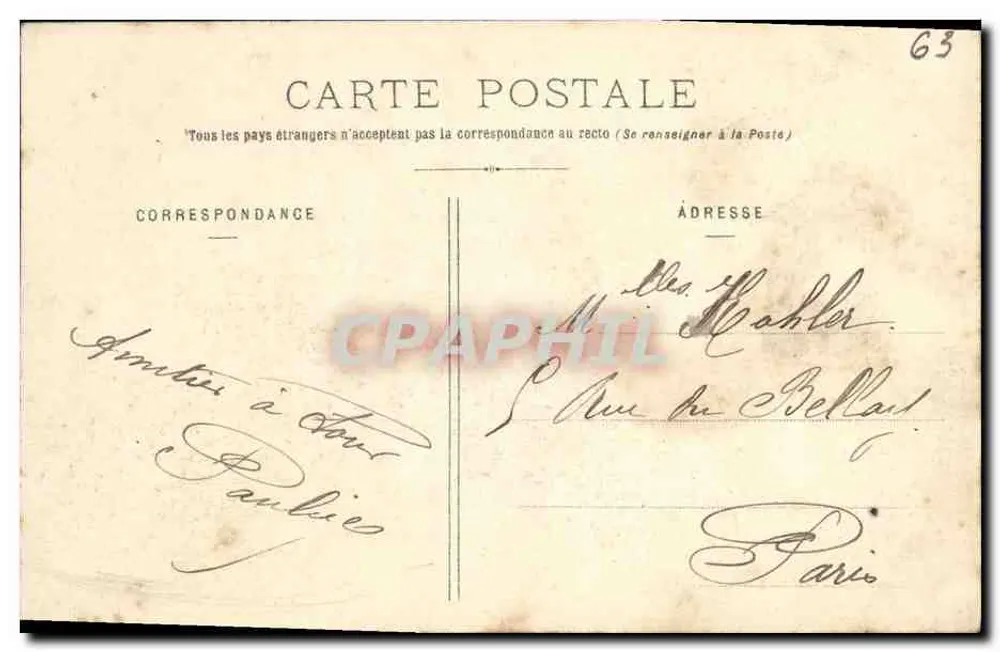 Le Puy-de-Dôme — Puy-de-Dôme — Verlag P. Ecou Darmoud-Ferrain, Nr. 86 - Rückseite