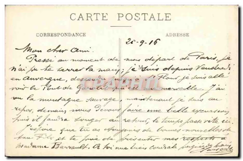 Auvergne. Das Mühle von Lambarou-Haut d'Ardes — E. Picard, Bézard, Ardes-s-Couzé - Rückseite