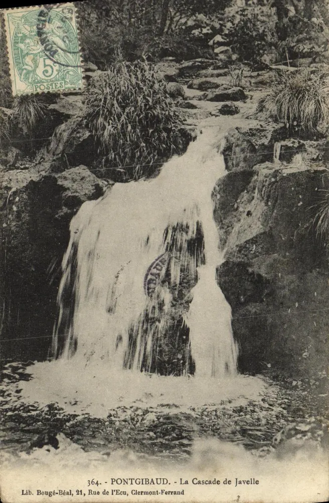 PONTGIBAUD - A Cachoeira de Javelle — Lib. Bougé-Béal, 21, Rue de l'Ecu, Clermont-Ferrand - Frente