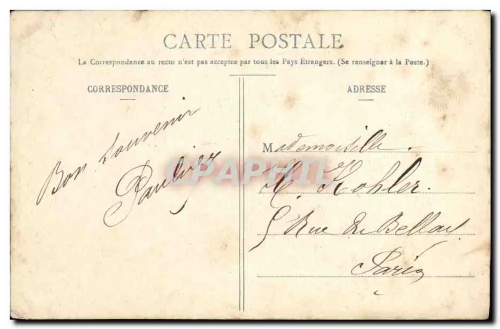 PONTGIBAUD - A Cachoeira de Javelle — Lib. Bougé-Béal, 21, Rue de l'Ecu, Clermont-Ferrand - Verso