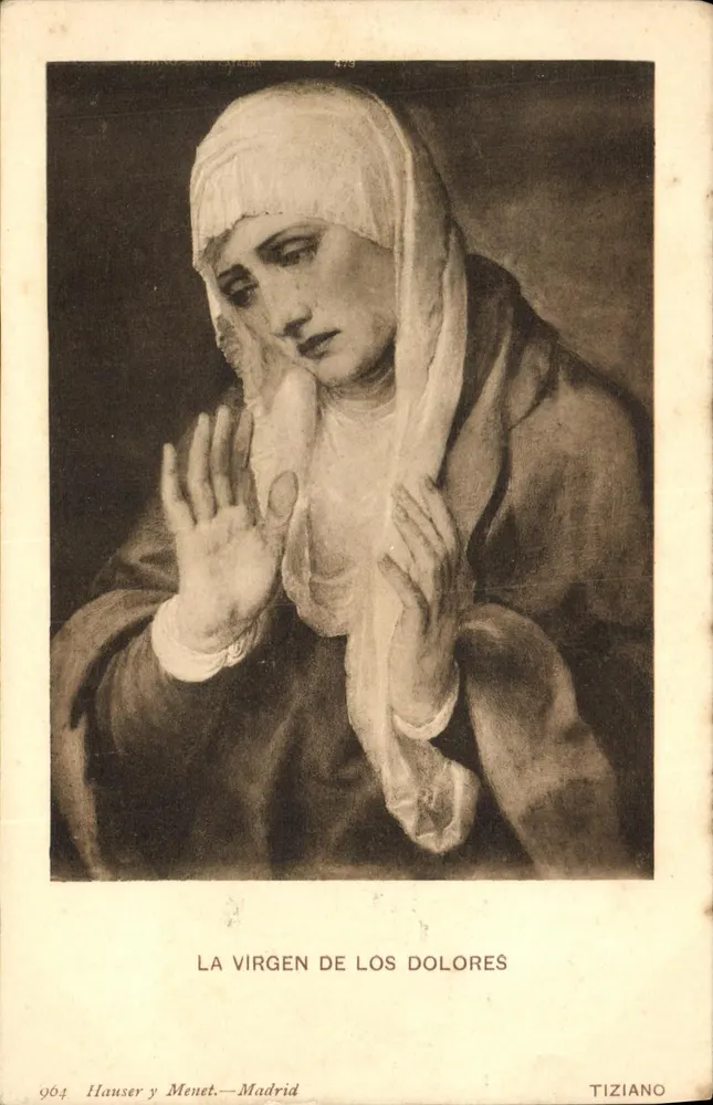 La Virgen de los Dolores — Tiziano — Hausser y Menet, Madrid, n° 964 - Recto