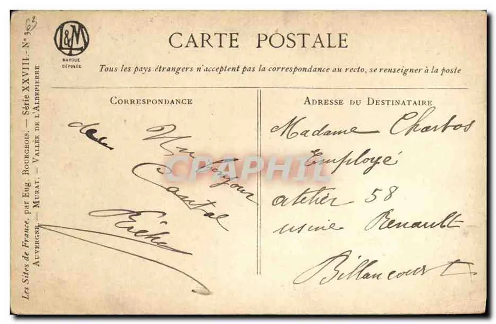 Vale da Albepierre — vista de paisagem — Editor M. & M. Mahouge, série XXVIII - Verso
