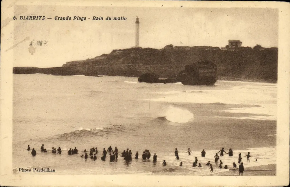 Biarritz — Grande Plage - Bagno del mattino — Foto Pardeilhan - Recto