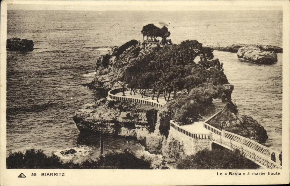 O « Basta » à maré alta — Biarritz — editor A.P.H. n° 55 - Frente