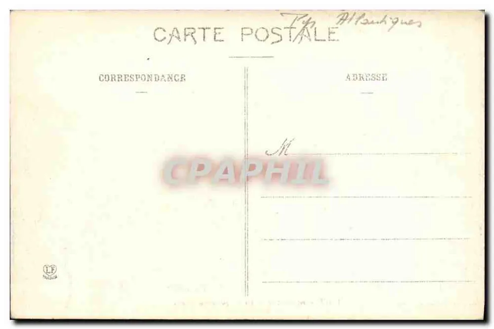 Biarritz - O Rocher du Basta — As Baixas-Pirineus, editor Phototype Labeuche Frères, Toulouse, n° 1207 - Verso