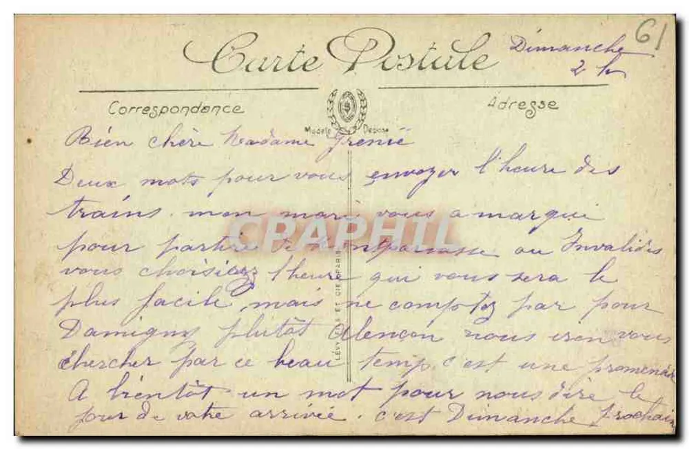 Alençon — Vista geral — L. W. Veres, editor, n°81 - Verso