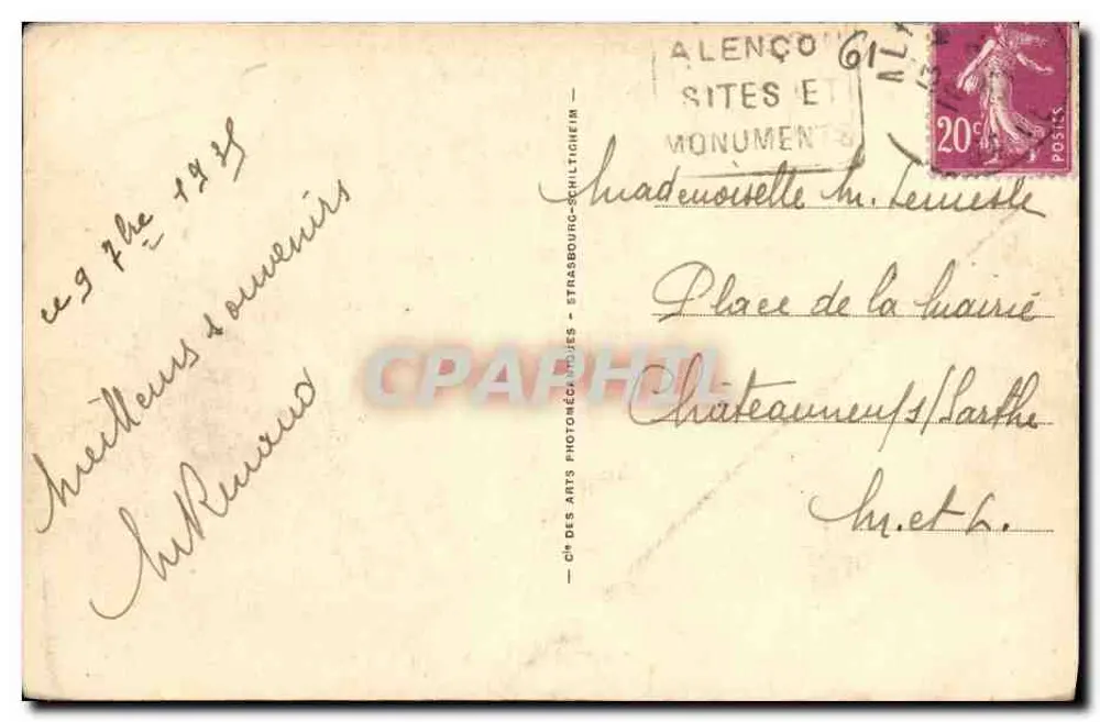 Alençon — O castelo — LLI — n°92 - Verso