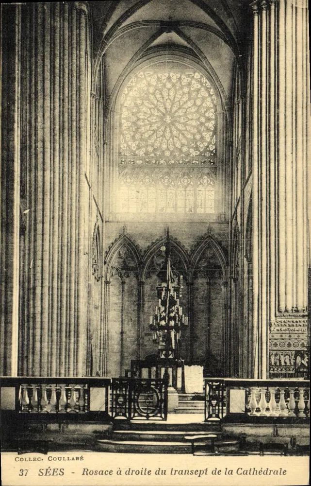 Sées - Rosefenster rechts vom Querhaus der Kathedrale — Collec. Coullaré n°37 - Vorderseite