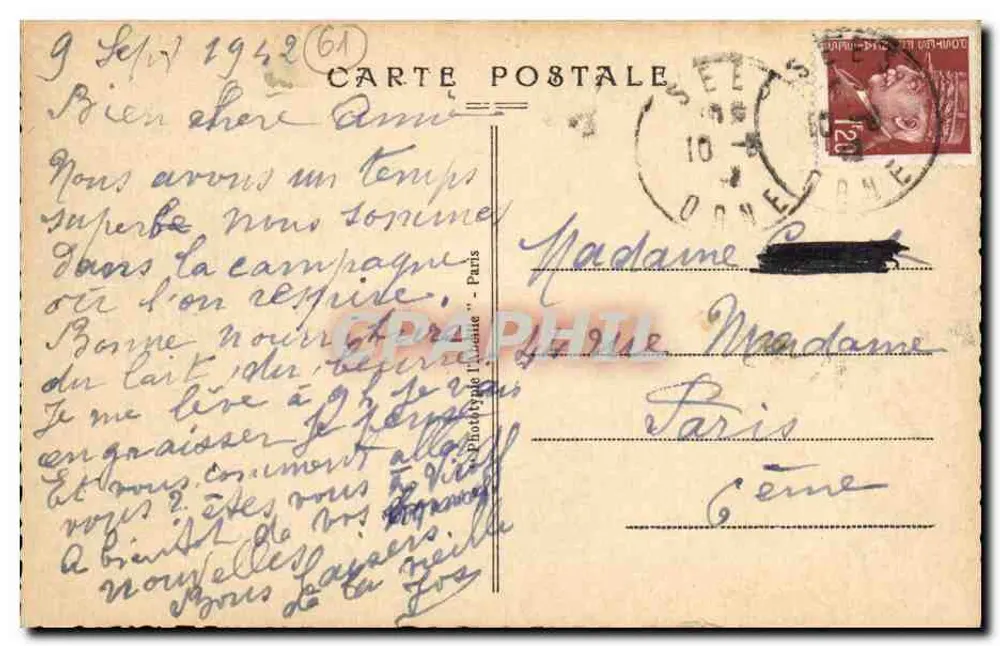 Sées — O Poço e os Lados Baixos — Editor 'Photographie T. Léveque' n°3 - Verso