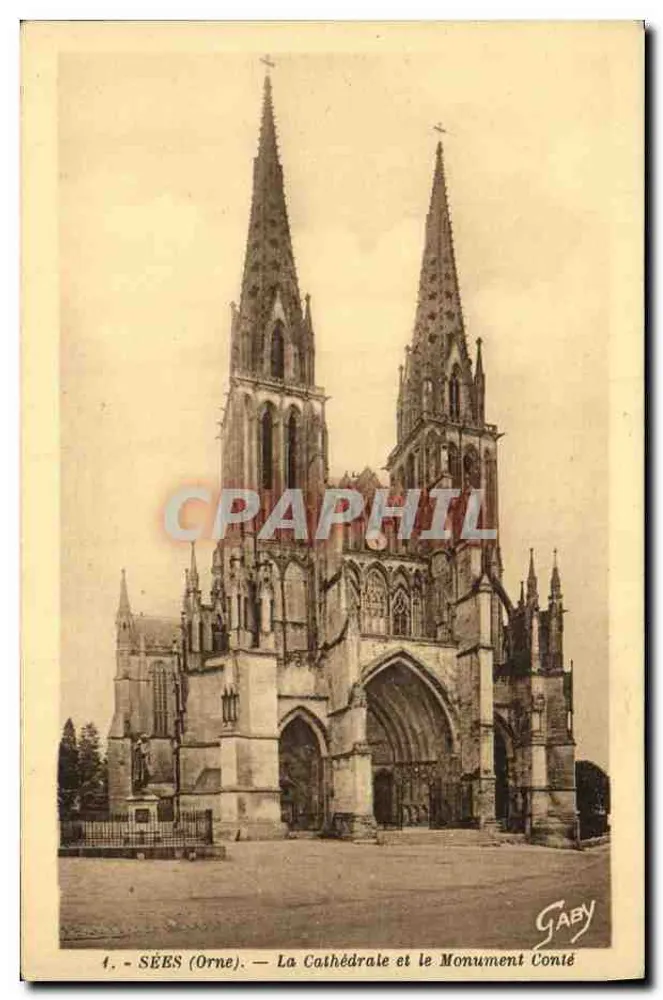 Sées (Orne) — A Catedral e o Monumento Conté — Gaby, n°4 - Frente