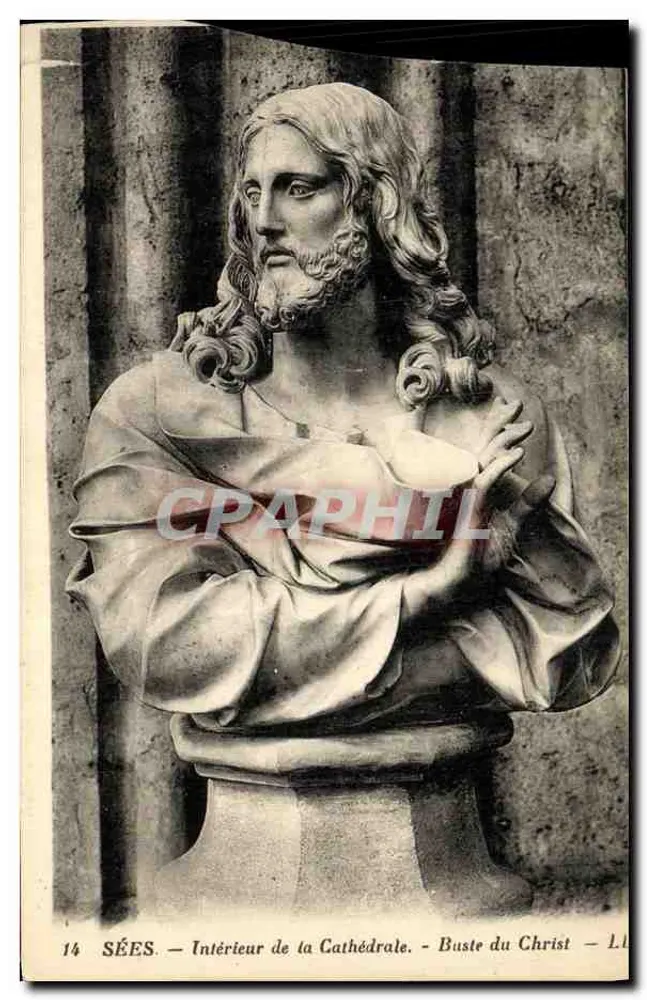 Sées — Interior de la Catedral — Busto del Cristo — L.14 - Anverso