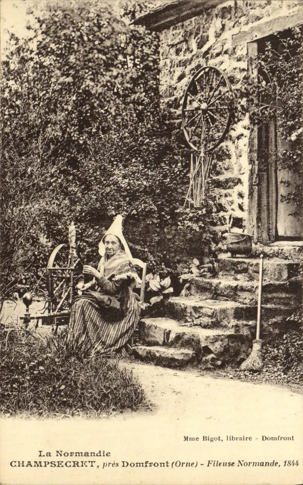 Frau Bigot, normannische Spinnerei — Champsecret, nahe Domfront (Orne) — 1844 - Vorderseite
