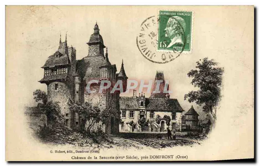 Castelo de La Saucerie (século XVIII), perto de DOMFRONT (Orne) — G. Hubert, editor, Domfront (Orne) - Frente