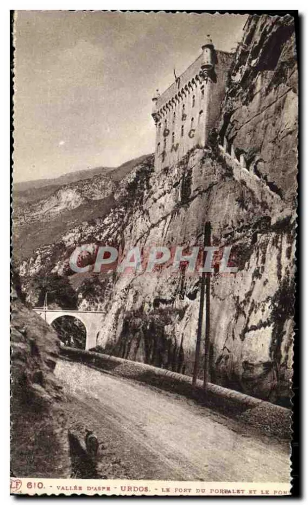 Tal der Aspe - Urdoes - Das Fort Portalet und die Brücke - Vorderseite