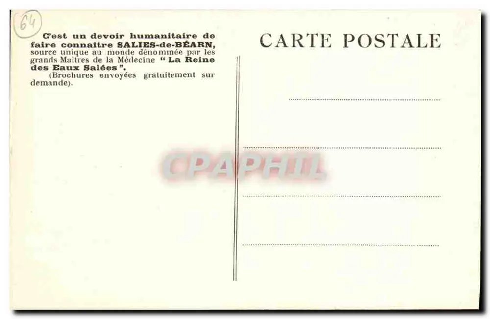 Salies-de-Béarn (B-P.) — Thermalbad — Eine Badekabine - Rückseite