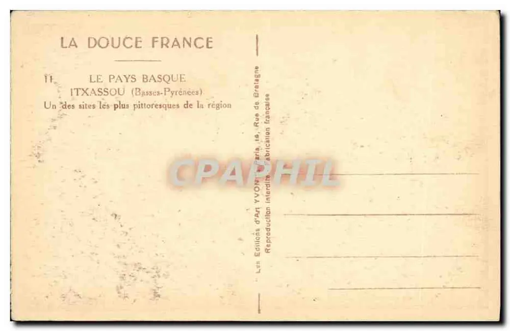 Txassou (Pyrénées-Atlantiques) — Ansicht einer malerischen Szene — Yvon, n°17 - Rückseite