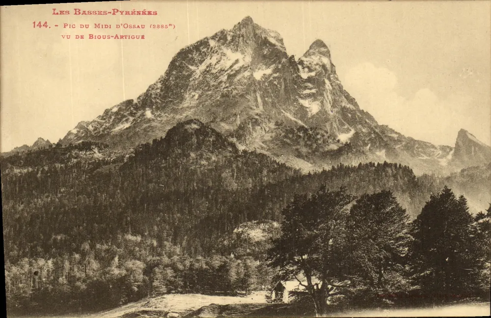 Pic du Midi d'Ossau (2885m) — Ansicht von Bious-Artigue — Les Basses-Pyrénées, n°144 - Vorderseite