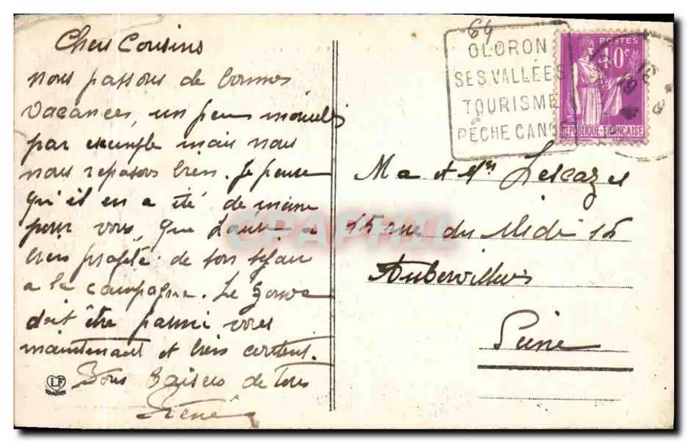 Etsaut — Vue générale — Vallée d'Aspe, Les Basses-Pyrénées — Imprimerie Lagrange, Périgord - Verso