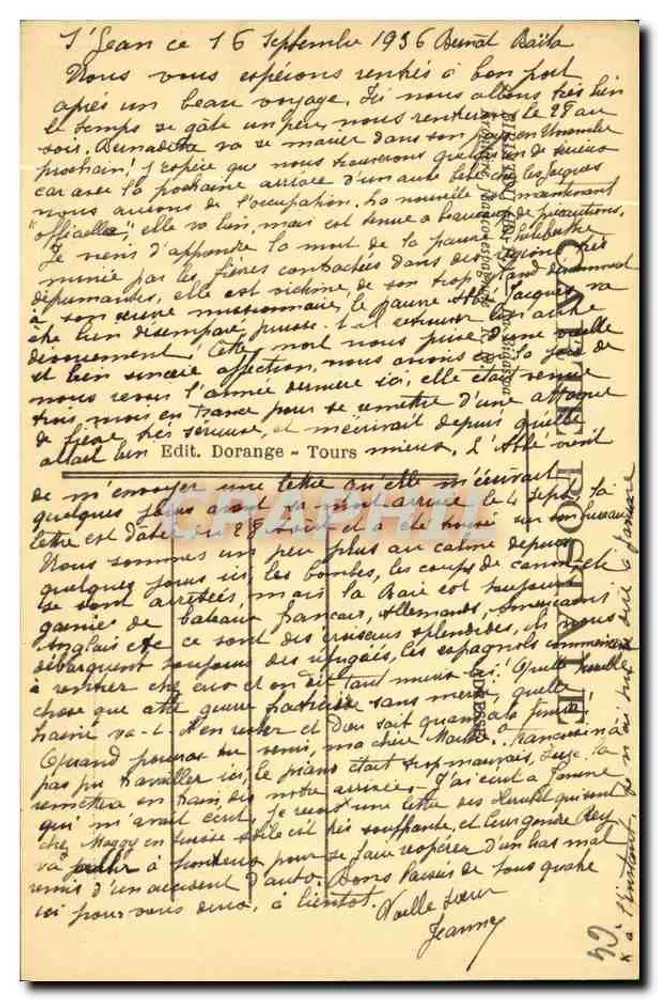 Tal der Allier — ländlicher Landschaft mit Bach und Terrassenfeldern — unbekannter Verlag - Rückseite