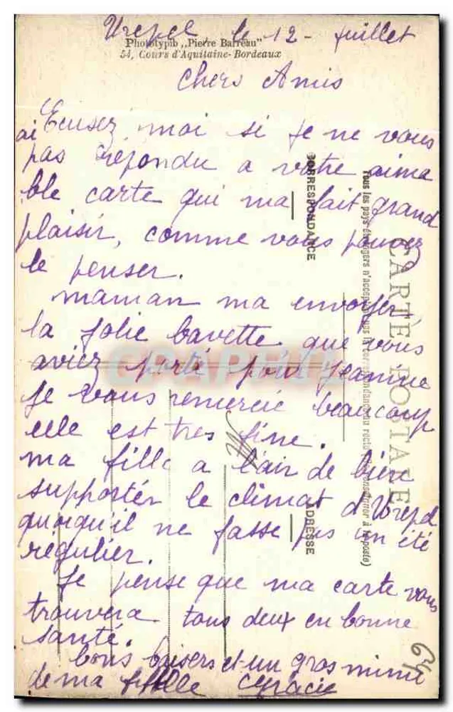 Urepel (Laag-Pyreneeën) — Molen Poutchoa en zijn waterval — Uitgever E. Sassari, n°10 - Achterkant