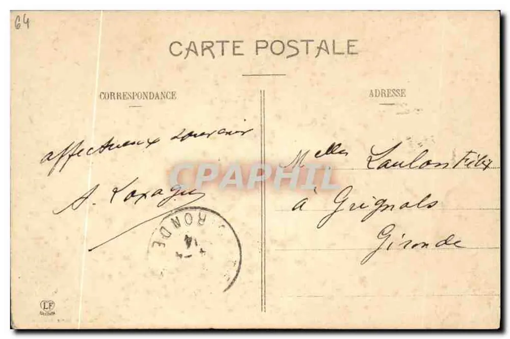 Haute Vallée d'Aspe - Le Somport - Le Maillon Cantonnière (1461m) avant la Montée des Lacris du Col — éditeur : P. Baskette-Pyrénées (frères, Toulouse) - Rückseite