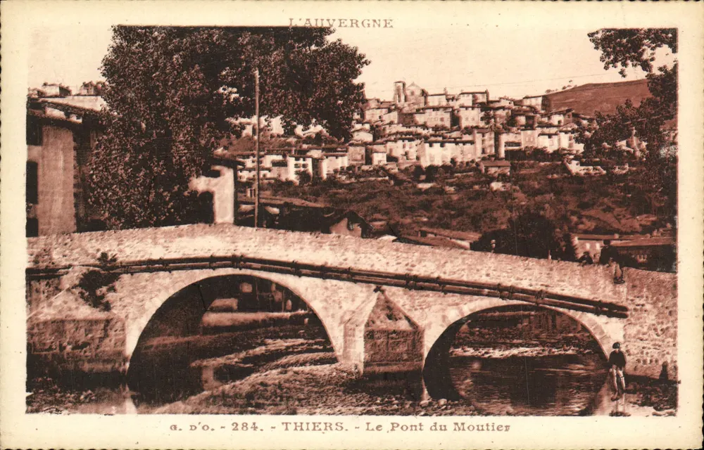 Thiers — Most Moutier — Auvergne, wydawca J. Gonttefanges, nr 284 - Awers
