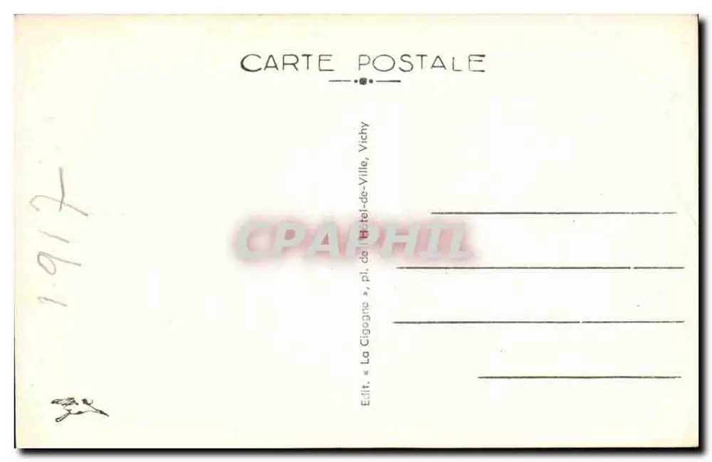 Châtelguyon — Gli Alberghi (in fondo, il Puy-de-Dôme) — Editore La Cigogne, Vichy - Verso