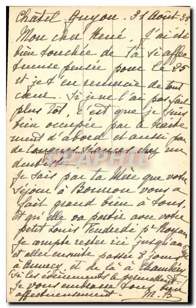Castelo de Tournœil — Châtel-Guyon — Editor EAP, n°31 - Verso