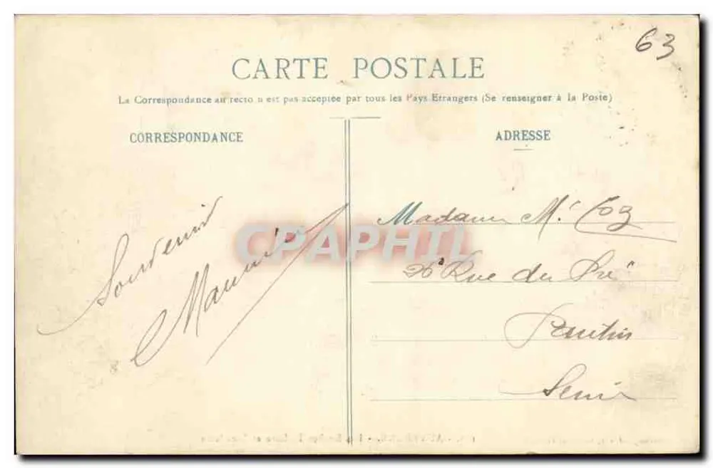 Die Tuilière- und Sanadoire-Felsen — Auvergne — G. Delaunay, Verlag Clermont-Ferrand, Nr. 108 - Rückseite