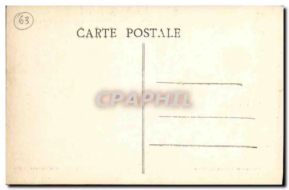 Clermont-Ferrand e os Puy de Dôme — vista panorâmica com rótulos dos picos — editor P. Magon - Verso