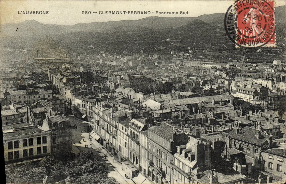 Clermont-Ferrand — Panorama Sul — L'Auvergne, editor L'Auvergne, n° 950 - Frente