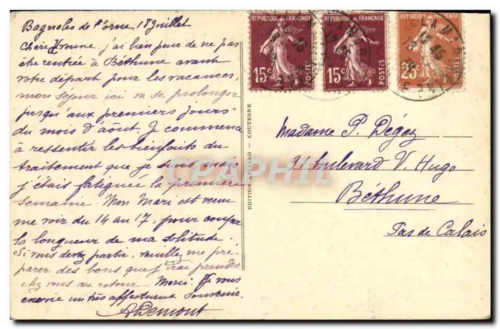 Couterne (Orne) — Wallfahrtskirche N.-D. de Lignou « Die Gottesmutter der Wunder » — Gauthier Ausgabe - Rückseite