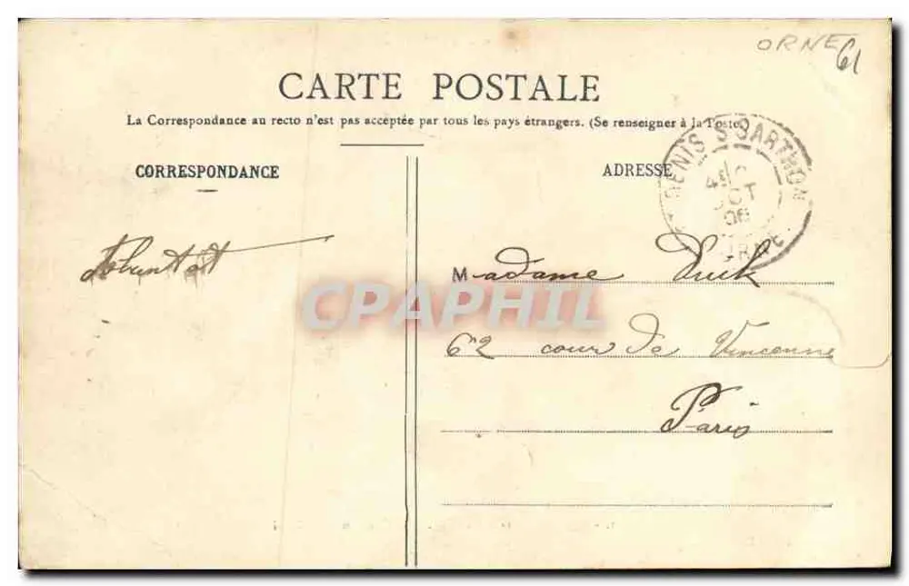 St-Denis-sur-Sarthon — O Castelo de St-Denis — Fotografia de Baroult, Vire-en-Hal - Verso