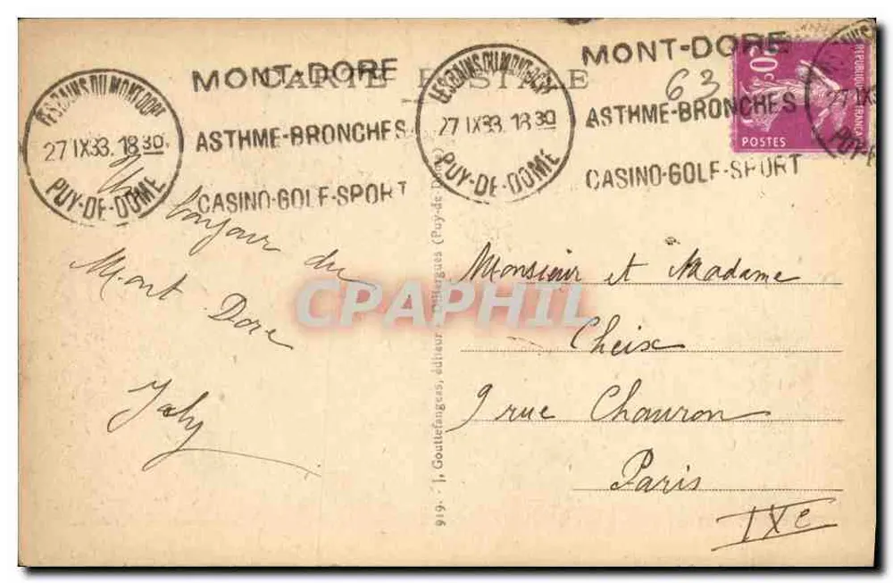 O Mont-Dore — Pie do Capucino (alt. 1471 m) — GdO - Verso
