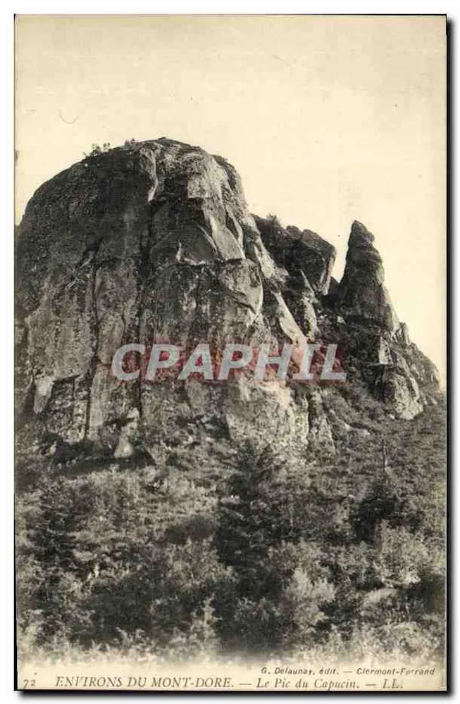 Arredores do Mont-Dore — O Pico do Capucino — G. Delaunay, editor Clermont-Ferrand - Frente