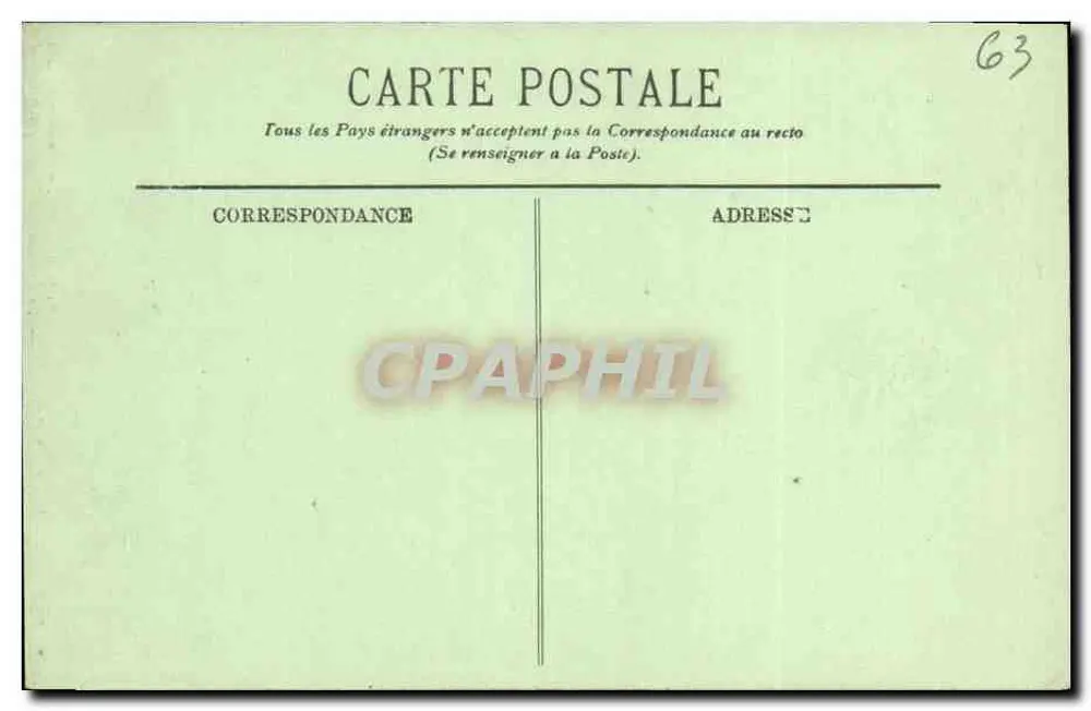 Arredores do Mont-Dore — O Pico do Capucino — G. Delaunay, editor Clermont-Ferrand - Verso