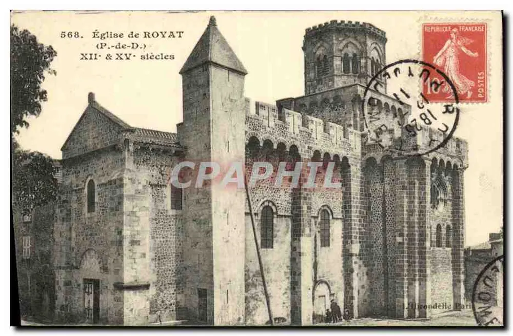Igreja de Royat — Séculos XII e XV — Editor: H. Dicondella Paris - Frente