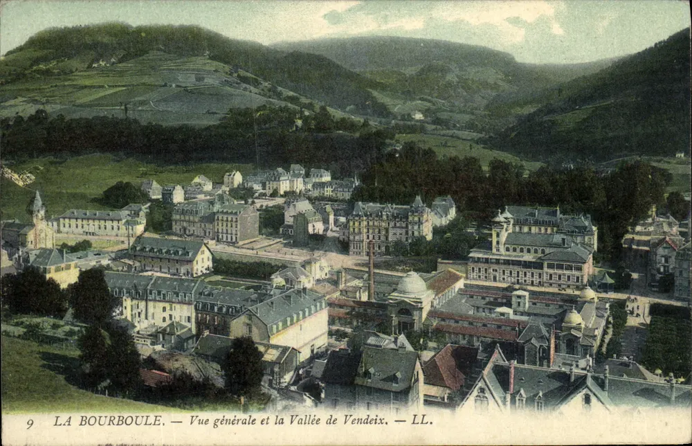 La Bourboule — Vista general y la Valle de Vendeix — LL. — N°9 - Anverso