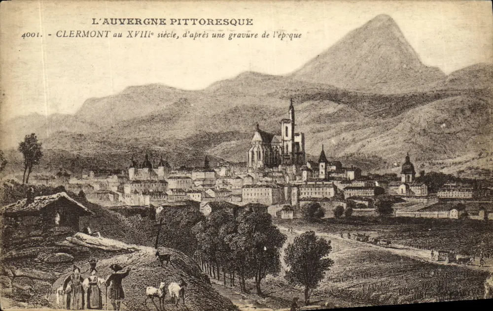 Clermont im 18. Jahrhundert — Nach einer Holzschnitte der Zeit — Béguin, Nîmes - Vorderseite