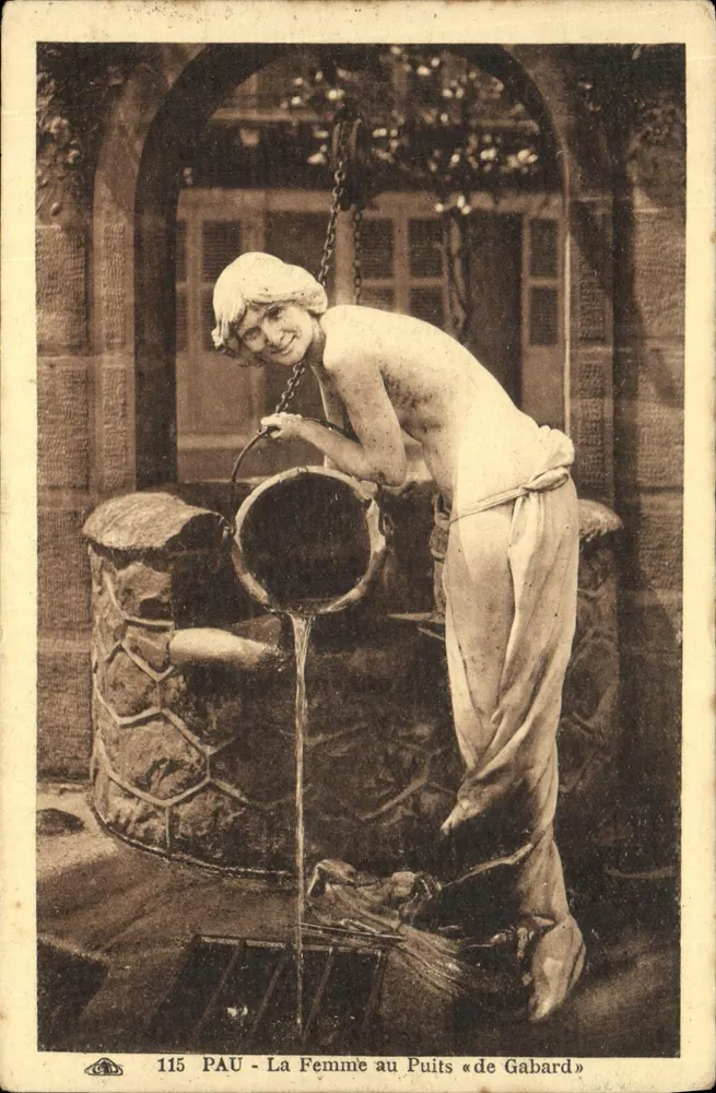 PAU - Frau am Brunnen «de Gabard» — Serie 115 — Château Henri IV - Vorderseite
