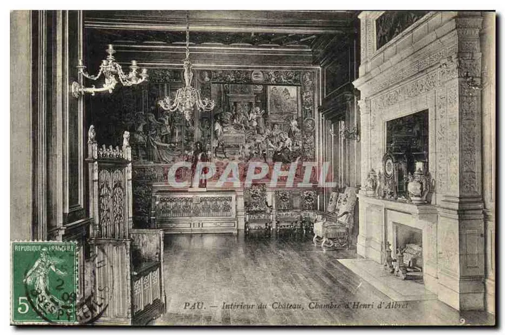 Pau — Innenraum des Schlosses, Zimmer von Henri d'Albret — Verleger nicht sichtbar - Vorderseite