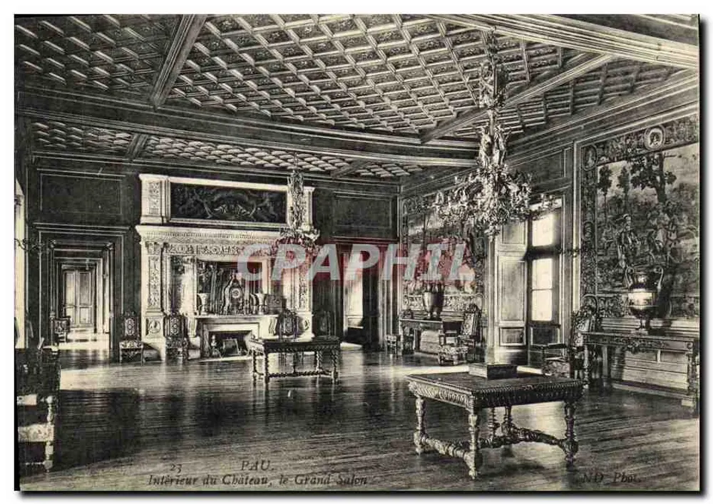 Pau — Innenansicht des Schlosses, der Große Salon — N.D. Fot. - Vorderseite