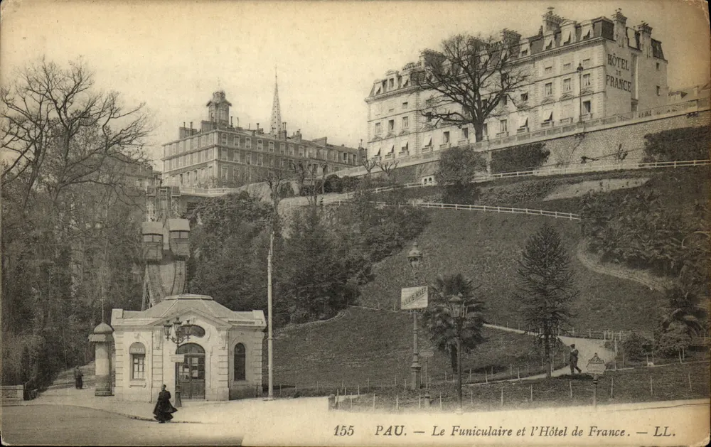 Pau — Der Seilbahn und das Hôtel de France — LL. — n° 155 - Vorderseite