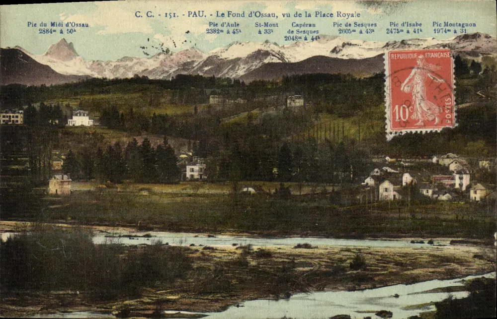 Le Fond d'Ossau, vu de la Place Royale — Pau, série C.C. n°151 — éditeur C.C. - Vorderseite