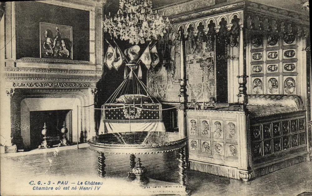 Pau — Das Schloss — Zimmer, in dem Heinrich IV geboren wurde — Carrache, Verlag - Vorderseite