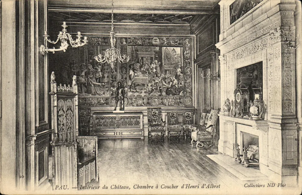 Pau — Innenraum des Schlosses, Schlafzimmer von Henri d'Albret — Collections ND Phot - Vorderseite