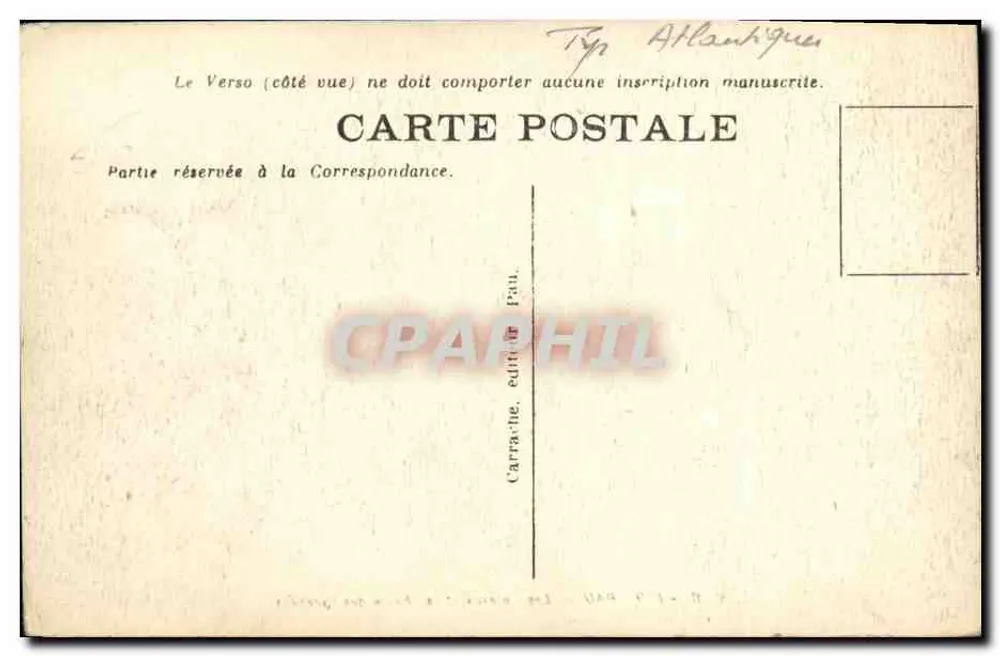 Les Coteaux und die Pyrenäen — C.C. - 109 - PAU — Verlag Carta-He, Pau - Rückseite